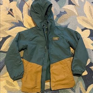 L.L. Bean Kids Forest Green and Tan snowcoat